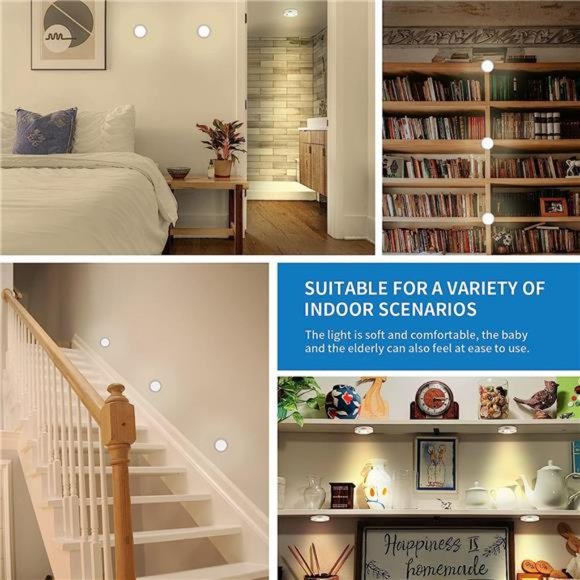 Wireless LED Puck Lights with Remote Control 6 Pack, LED Under Cabinet Lighting - Picture 6 of 6